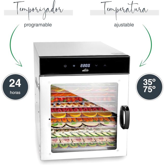 Електрически дехидрататор за храна, 18/10, 220-240V, 50-60Hz, 1000W, 14 тави, 47x44x59см, 21кг – Lacor