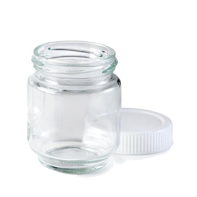 Стъклено бурканче с пластмасова капачказа йогурт / кисело мляко, кръгло, 190мл, ф6,5x8,5см - Lacor