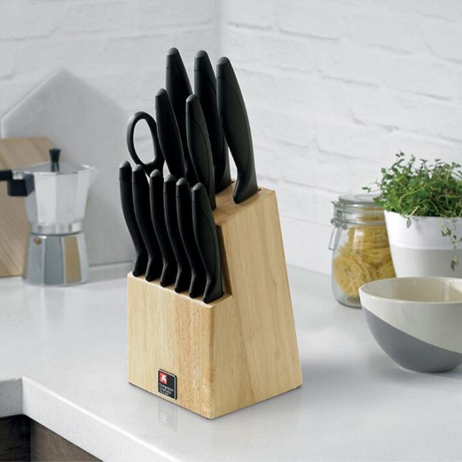 Комплект кухненски ножове - 12 бр. с дървена стойка LASER CUISINE - Richardson Sheffield