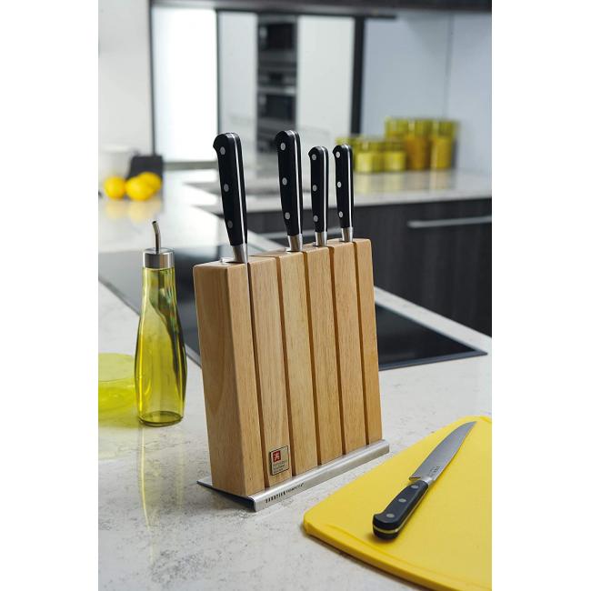 Комплект кухненски ножове - 5 бр. с дървена стойка SABATIER TROMPETTE - Richardson Sheffield