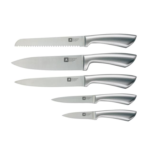 Комплект кухненски ножове 5 бр. на стойка Fusion Black - Richardson Sheffield