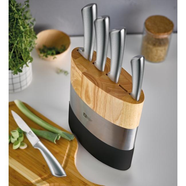 Комплект кухненски ножове 5 бр. на стойка Fusion Black - Richardson Sheffield