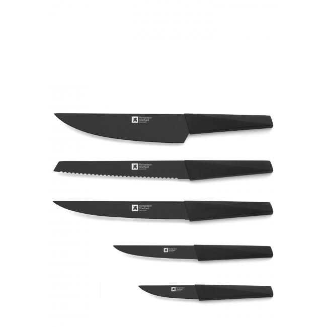 Комплект кухненски ножове  5 бр. на стойка Edge Black - Richardson Sheffield