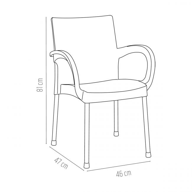 Пластмасов стол с подлакътник оранжев СУМЕЛА (HK-420)  -  Irak Plastik