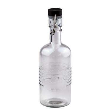 Стъклена бутилка с черен клипс 350мл OLD FASHIONED-(213802-BL-LF) - Horecano