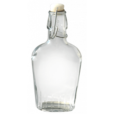 Стъклена бутилка плоска 250мл  WB-12265 - Horecano