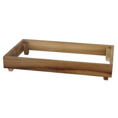 Дървена рамка (акация) за презентация 34.5х19.6х5.5см за каменна плоча 32.5х17.6см (SL-PL-RE-3419) - Horecano