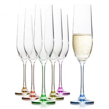 Стъклена чаша за шампанско 190мл RAINBOW(40729)- Crystalex