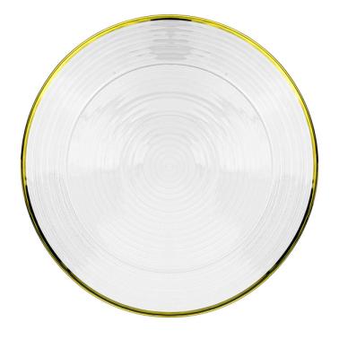 Стъклена подложна чиния със златен кант ф32,5xh2см CHARM-(AT723014) - Horecano