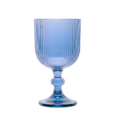 Стъклена чаша за бяло вино 250мл ф8xh14,5см синя BLOOM-(AT122106B) - Horecano