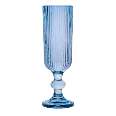 Стъклена чаша за шампанско 150мл ф6xh18,5см синя BLOOM-(AT122104B) - Horecano