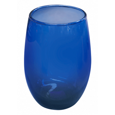 Стъклена чаша за вода / безалкохолни напитки висока синя 460мл  
