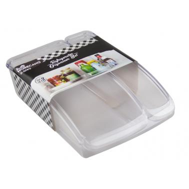 Комплект пластмасов органайзер за хладилник, прозрачен, 3бр. HOME-(G-524/3) - Horecano
