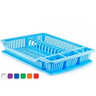 Пластмасов стелаж за чинии на 1 етаж 47 x 39 x 9см различни цветове ИП-(TA-155) - Irak Plastik