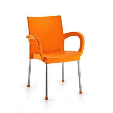 Пластмасов стол с подлакътник оранжев СУМЕЛА (HK-420)  -  Irak Plastik