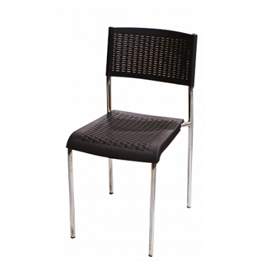 Ратанов стол сив с хром никелови крака  - PVC CLASSIC (HK-715) -  Irak Plastik