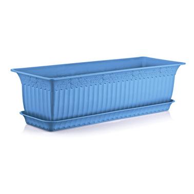 Пластмасова саксия АНТИК синя 60x20x17см 13л ИП-(АВ-200) - Irak Plastik