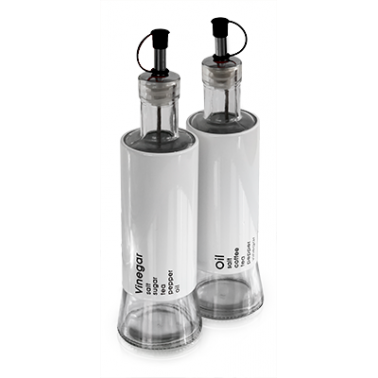 Стъклени бутилки за олио и оцет 320мл 2-ка бели  (81111OV1) TOP