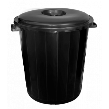Пластмасов кош за отпадъци 65л. черен VT-(0132) - Horecano