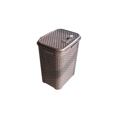 Пластмасов кош за пране правоъгълен кафяв 40.5x33.5x51см VT-(0778) - Horecano