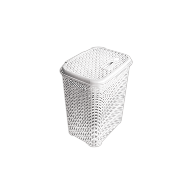 Пластмасов кош за пране правоъгълен бял 40.5x33.5x51 см VT-(0778) - Horecano