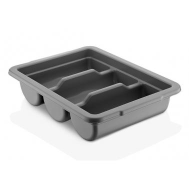 Пластмасова кутия за прибори с 3 разделения сива/черна 40x29xh10см (GK-03) - Plast Port