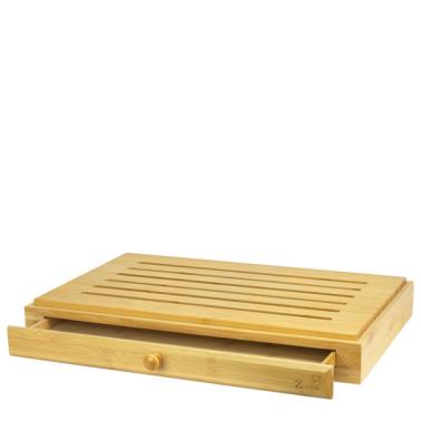 Дървена дъска за хляб с улей и чекмедже за трохи 32x52x7см (AL-07A)AN - Alkan