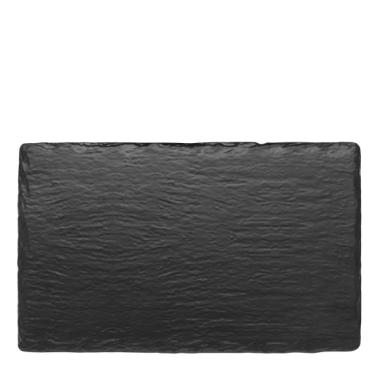 Меламиново плато правоъгълно 26,5x16,2xh1см GN1/4 BLACK SLATE EFFECT KN-(47014.BL) - Kulsan