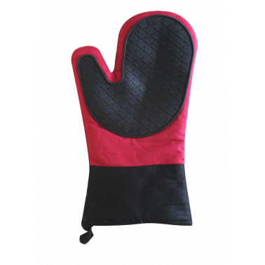 Ръкавица голяма червено/черно - текстил/силикон S-(SOM-15B) - Horecano
