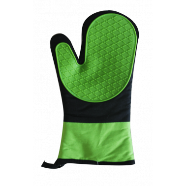Ръкавица голяма черно/зелено - текстил/силикон (SOM-15B) - Horecano