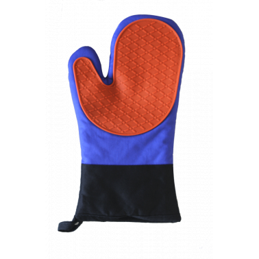 Голяма ръкавица   синьо/кафяво - текстил/силикон (SOM-15B) - Horecano