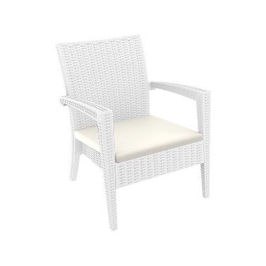 Кресло - ратан с подлакътник MIAMI бяло SI-(850) - Siesta 