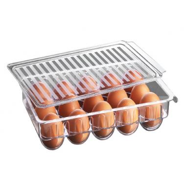 Пластмасова кутия за яйца 15бр. прозрачна HOME-(F-32-T) - Horecano