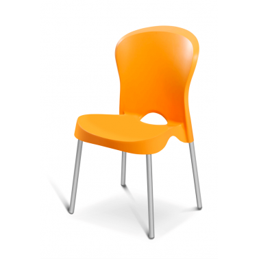 Пластмасов стол оранжев без подлакътник KRISTAL STAR - Horecano