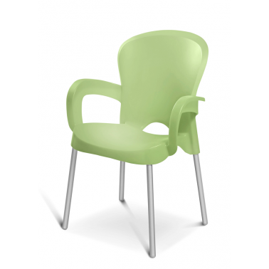 Пластмасов стол зелен с подлакътник PLATIN STAR - Horecano