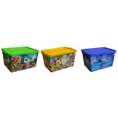 Пластмасова детска кутия контейнер с 3 различни декора  (2605/2695) - Senyayla