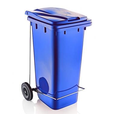 Пластмасов кош за отпадъци с педал и колела 60x45,5xh95,5см 120л син SA-(6507 / 6505) - Senyayla