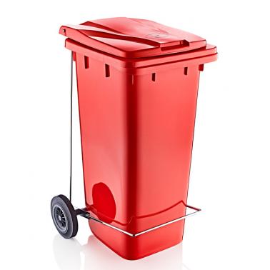 Пластмасов кош за отпадъци с педал и колела 60x45,5xh95,5см 120л червен SA-(6507 / 6505) - Senyayla