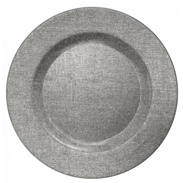 Полипропиленова  чиния подложна  ф33cм с релеф сребърна  FUZOU (JQY17-7023A) - Horecano