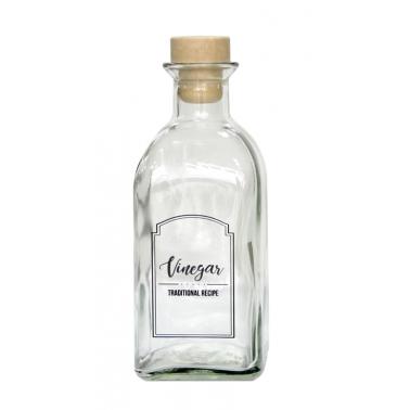 Стъклена бутилка за оцет с коркова тапа, прозрачна. 250мл MIRA, M-151406 - Horecano