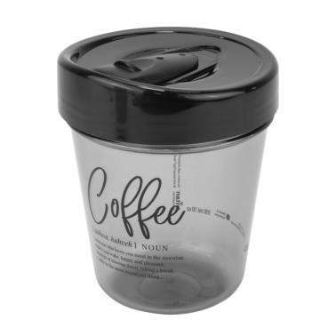 Пластмасова чаша за кафе с капак 350мл черна/бяла RIO M-142017 - Horecano