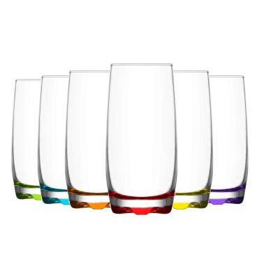 Стъклена чаша за вода / безалкохолни напитки 390мл различни цветове CORAL ADORA ADR 25 РТ 068 - Lav