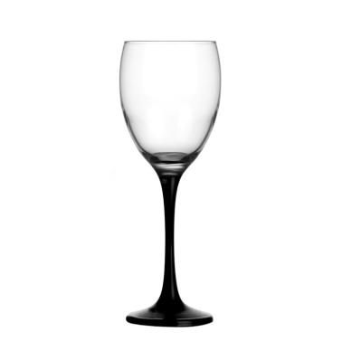 Стъклена чаша за вино с черно столче 245мл VEN 553 PA025AC - Lav