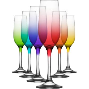 Стъклена чаша за шампанско цветна 215мл CORAL FAME FAM 539 PMT6M0002FC - Lav 