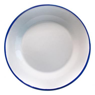 Емайлирана чиния    ф24см синьо/бяло RETRO-(99J/24 1+1+2) - Horecano