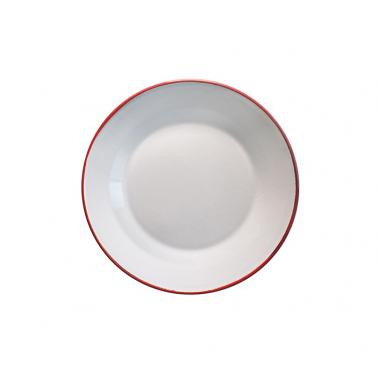 Емайлирана чиния ф8,5см крем/червено  RETRO-(61F/8,5 105-105) - Horecano