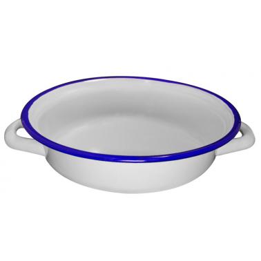 Емайлирана тава за готвене с дръжки ф16см синьо/бяло RETRO-(042/16 1+1+2) - Horecano