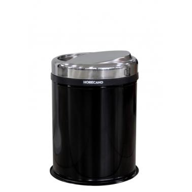 Метален кош за отпадъци с люлеещ капак 8л ф21xh32см черен (4513.0000S.102.08B) - Horecano