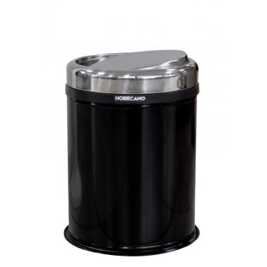 Метален кош за отпадъци с люлеещ капак 16л ф25xh38,5см черен (4513.0000S.102.16B) - Horecano