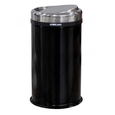 Метален кош за отпадъци с люлеещ капак 45л 31xh57см черен (4513.0000S.102.45) - Horecano